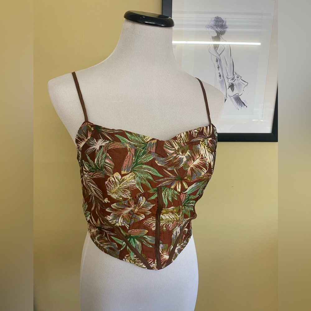 Brown Floral Corset